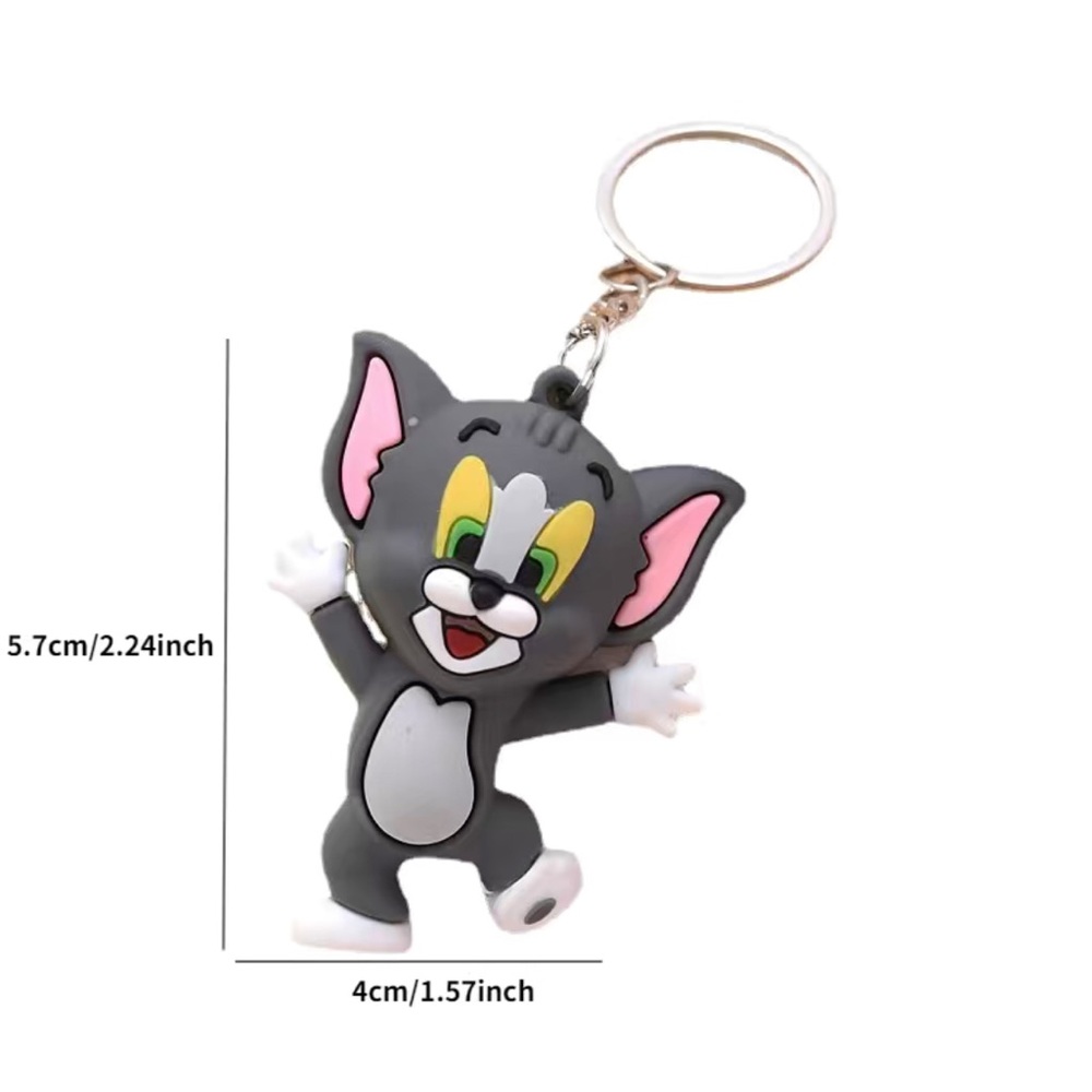 Tom Cat Keychain Cute Animal Key Ring Purse Bag Backpack Car Key Charm - Picture 2 of 2